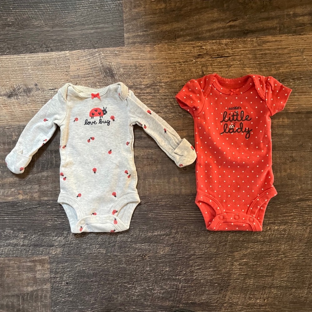 Carters Ladybug Bodysuit Set‎ Aunt Little Lady Premature P